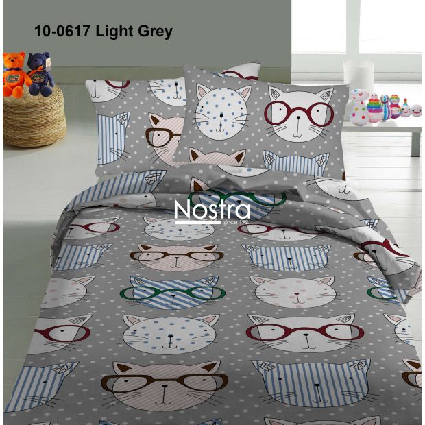 Voodipesu lastele SMART CATS 10-0617-LIGHT GREY