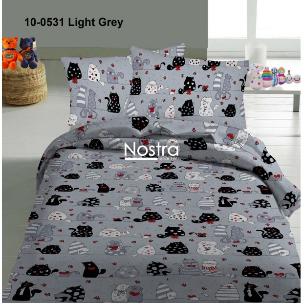 Voodipesu lastele CATS IN LOVE 10-0531-LIGHT GREY