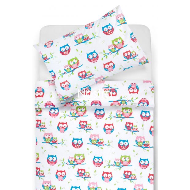 Voodipesu lastele OWLS FAMILY 10-0074-PINK BLUE 140x200, 50x70 cm