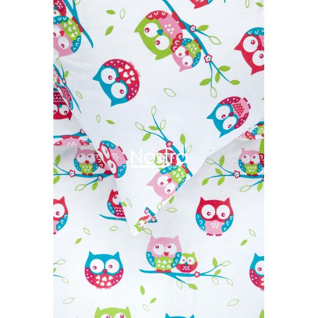 Children bedding set OWLS FAMILY 10-0074-PINK BLUE 140x200, 50x70 cm