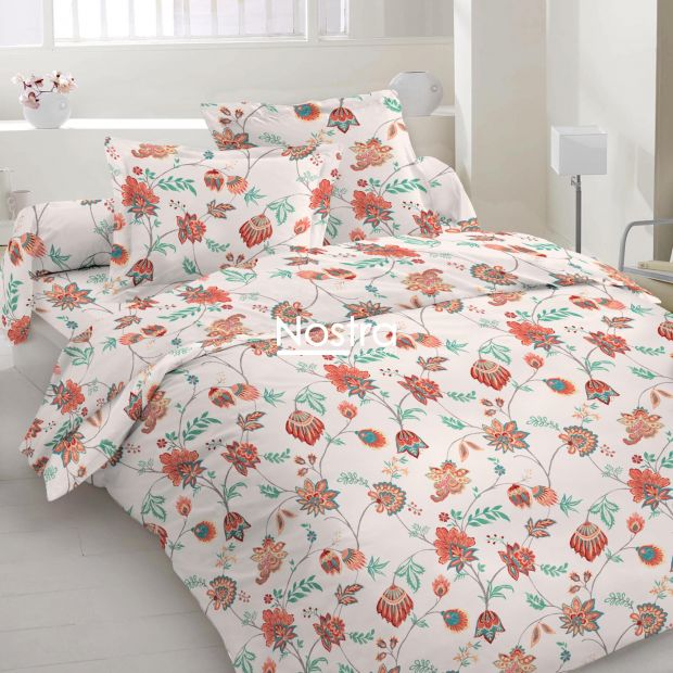 Polycotton bedding set FLOWERS 20-1784-RED