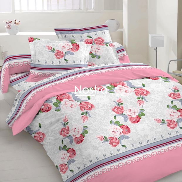 Polycotton bedding set FLOWERS 20-1666-RED