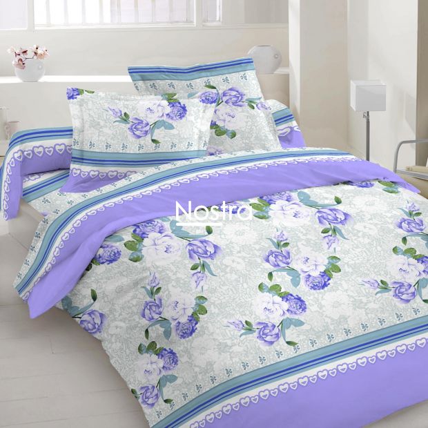 Polycotton bedding set FLOWERS 20-1666-BLUE