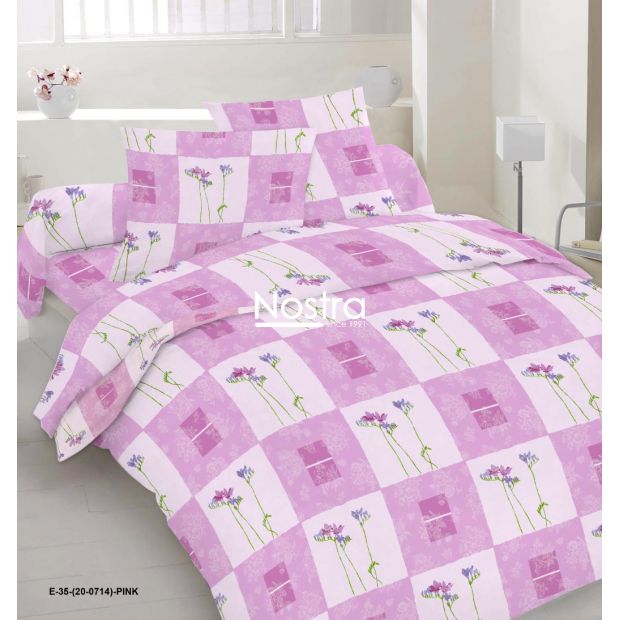 Polycotton bedding set FLOWERS 20-0714-PINK