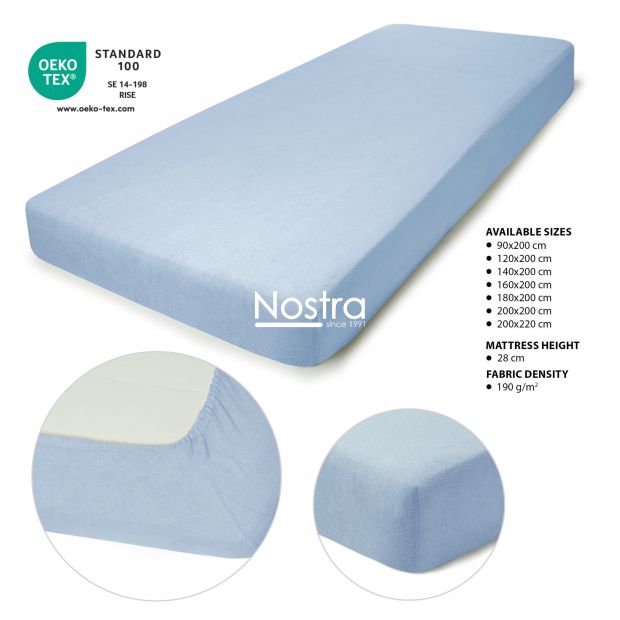 Fitted terry sheets TERRYBTL-LIGHT BLUE 120x200 cm