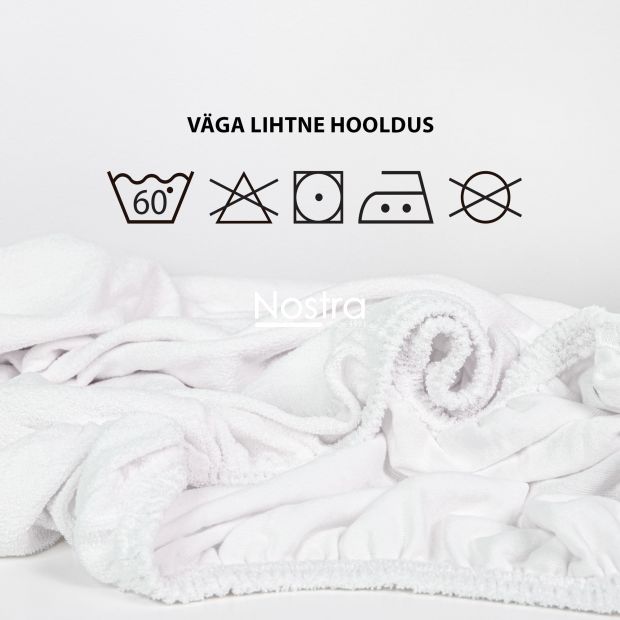 Frotee voodilina kummiga TERRYBTL-OPTIC WHITE 160x200 cm