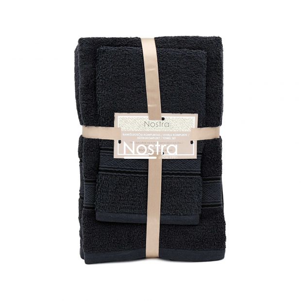 3 piece towel set T0184 T0184-BLACK