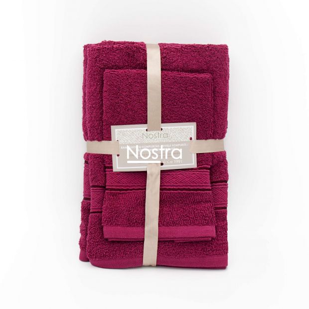 3 piece towel set T0184 T0184-BERRY 345