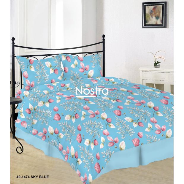 Cotton bedding set DANIELLA 40-1474-SKY BLUE