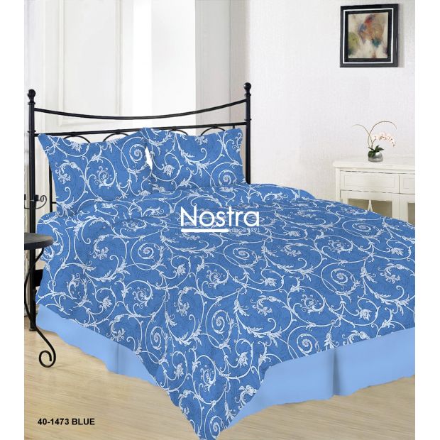 Cotton bedding set DAHLIA 40-1473-BLUE