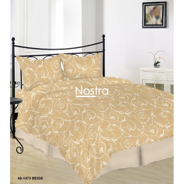 Cotton bedding set DAHLIA 40-1473-BEIGE 200x220, 70x70 cm