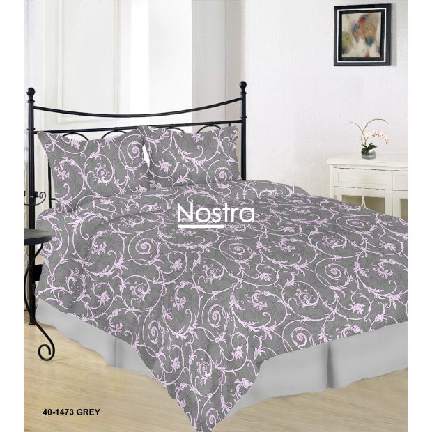 Cotton bedding set DAHLIA 40-1473-GREY 200x220, 70x70 cm