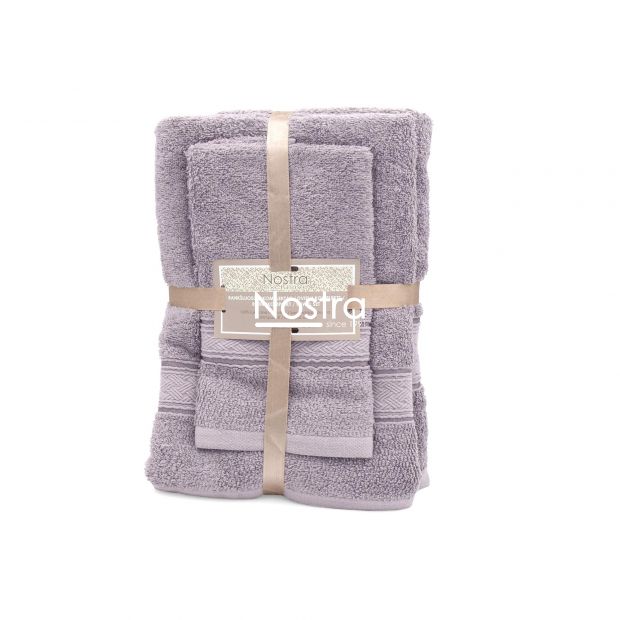 3 piece towel set T0184 T0184-MAUVE 378 30x50, 50x70, 70x140 cm