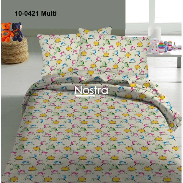 Children bedding set HAPPY BIRDS 10-0421-MULTI 100x145, 40x60, 107x150 cm