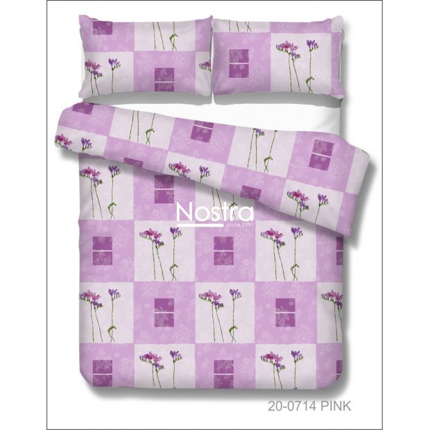 Polycotton bedding set FLOWERS 20-0714-PINK