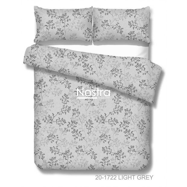 Polycotton bedding set FLOWERS 20-1722-LIGHT GREY