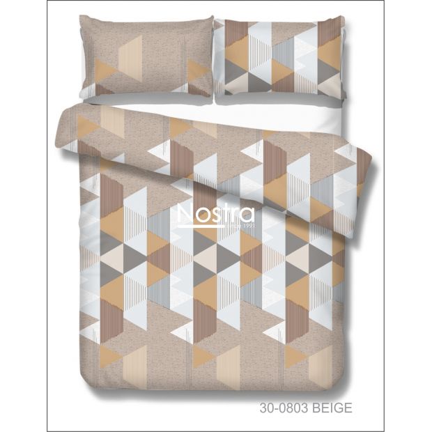 Polycotton bedding set GEOMETRY 30-0803-BEIGE 140x200, 50x70 cm