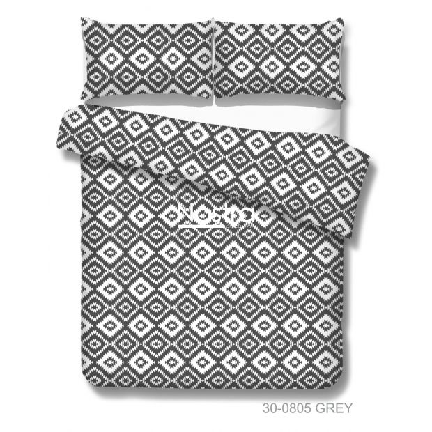 Polycotton bedding set GEOMETRY 30-0805-GREY