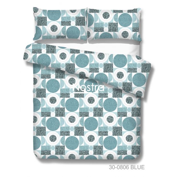 Polycotton bedding set GEOMETRY 30-0806-BLUE