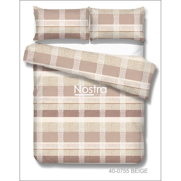 Polycotton bedding set ABSTRACT 40-0755-BEIGE