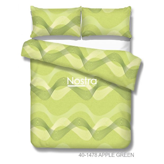 Lõuendriidest voodipesukomplekt DOLLY 40-1478-APPLE GREEN 200x220, 50x70 cm