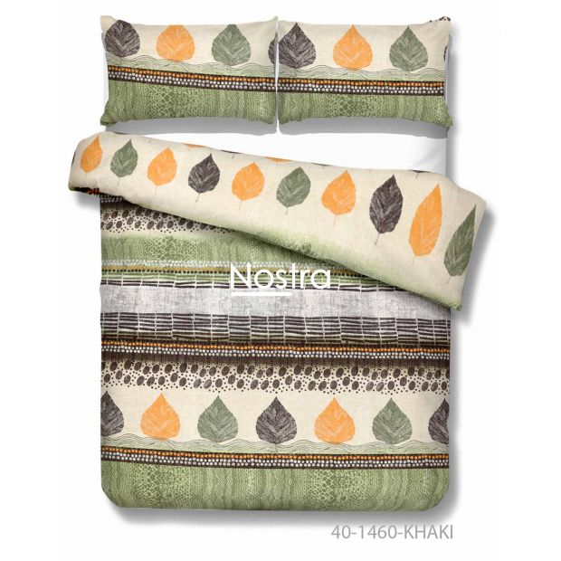 Cotton bedding set DARLENE 40-1460-KHAKI 200x220, 50x70 cm