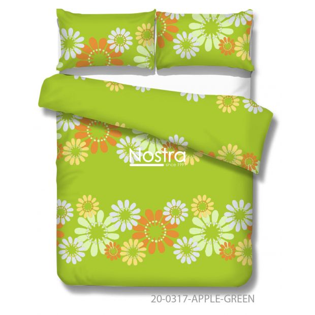 Cotton bedding set DANAE 20-0317-APPLE GREEN 140x200, 50x70 cm