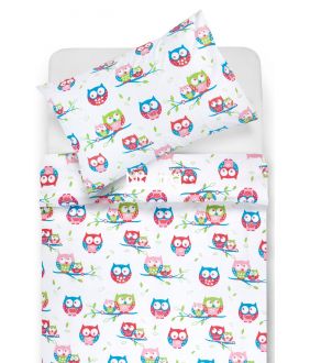 Voodipesu lastele OWLS FAMILY 10-0074-PINK BLUE 10-0074-PINK BLUE