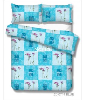 Polycotton bedding set FLOWERS 20-0714-BLUE 20-0714-BLUE