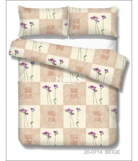 Polycotton bedding set FLOWERS 20-0714-BEIGE 20-0714-BEIGE