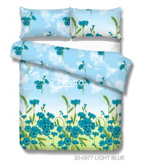 Polycotton bedding set FLOWERS 20-0977-LIGHT BLUE 20-0977-LIGHT BLUE