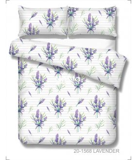 Polycotton bedding set FLOWERS 20-1568-LEVENDER 20-1568-LEVENDER