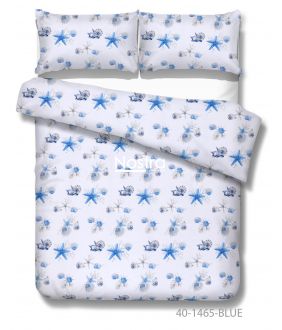 Cotton bedding set DANIKA 40-1465-BLUE 40-1465-BLUE